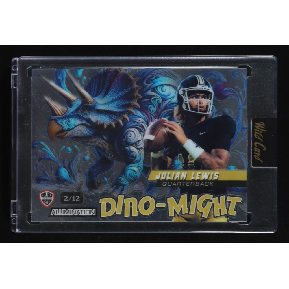 Julian Lewis 2024 Wild Card Alumination Dino-Might Blue #DMTRI1JL RC #2/12 at PristineAuction.com Julian Lewis 2024 Wild Card Alumination Dino-Might Blue #DMTRI1JL RC #2/12 at PristineAuction.com
