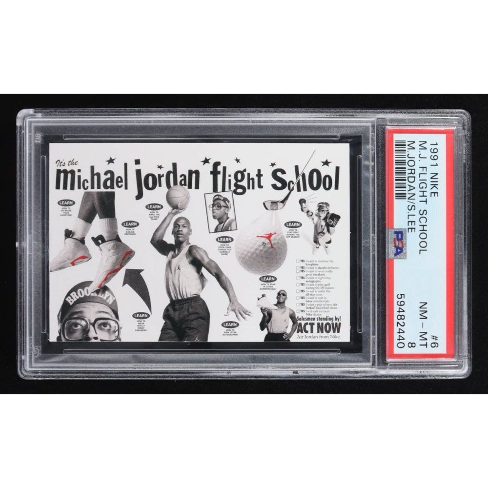 Michael Jordan / Spike Lee 1991 Nike Michael Jordan Flight School #6 (PSA 8) at PristineAuction.com