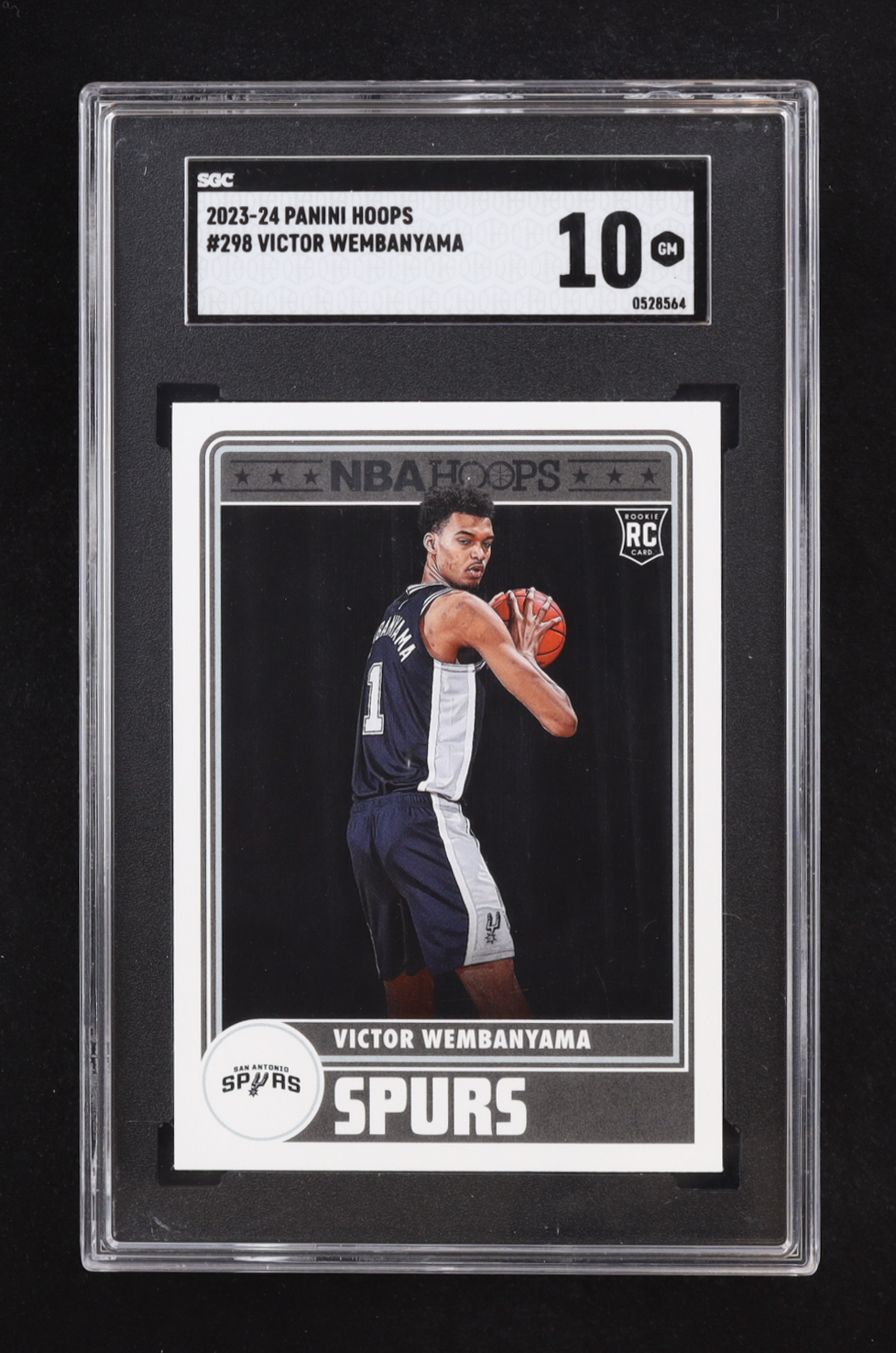 Victor Wembanyama 2023-24 Hoops #298 RC (SGC 10) at PristineAuction.com Victor Wembanyama 2023-24 Hoops #298 RC (SGC 10) at PristineAuction.com
