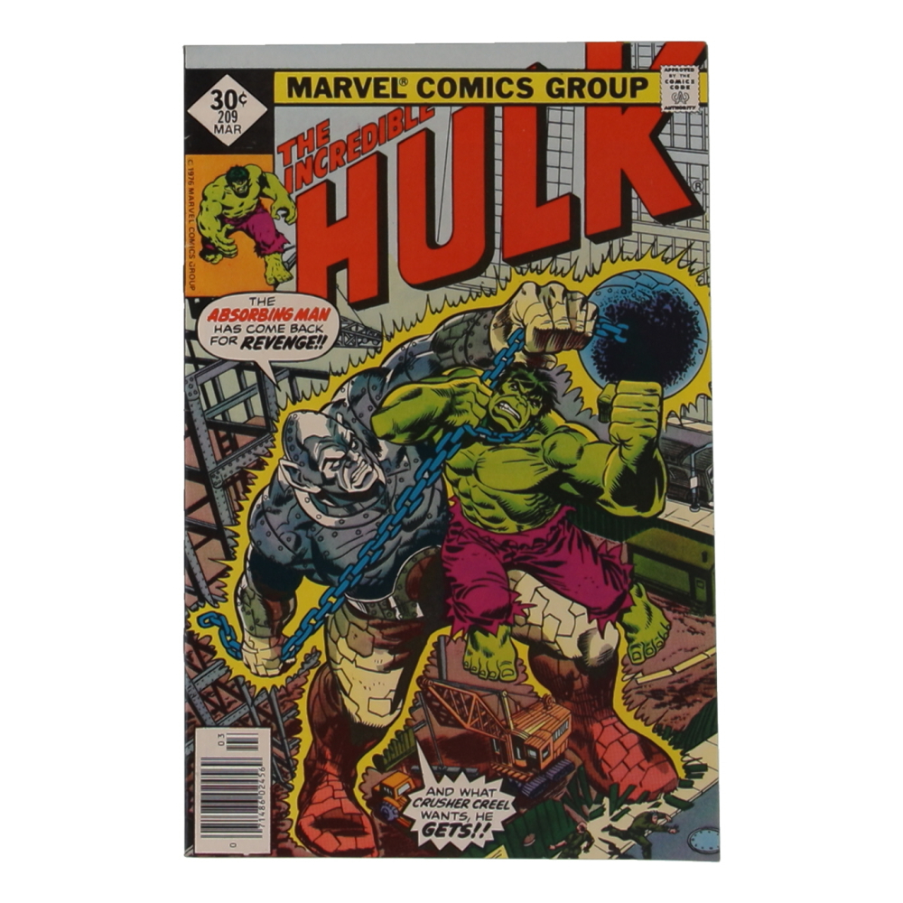 1977 "Incredible Hulk" Issue #209 Marvel Comic Book at PristineAuction.com