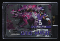 JJ McCarthy 2024 Wild Card Alumination Dino-Might Pink #DMSTG1JM RC #7/20 at PristineAuction.com