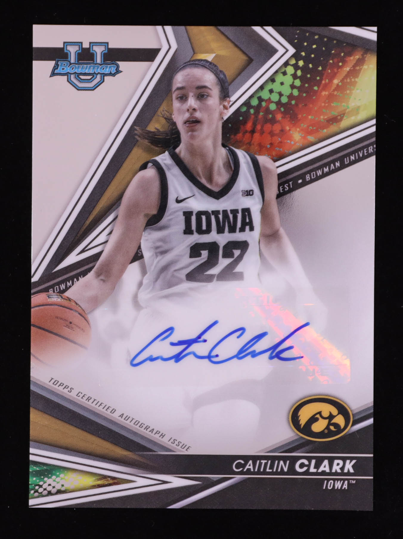 Caitlin Clark 2022-23 Bowman's Best University Best of '22 Autographs #BOACC RC at PristineAuction.com Caitlin Clark 2022-23 Bowman's Best University Best of '22 Autographs #BOACC RC at PristineAuction.com