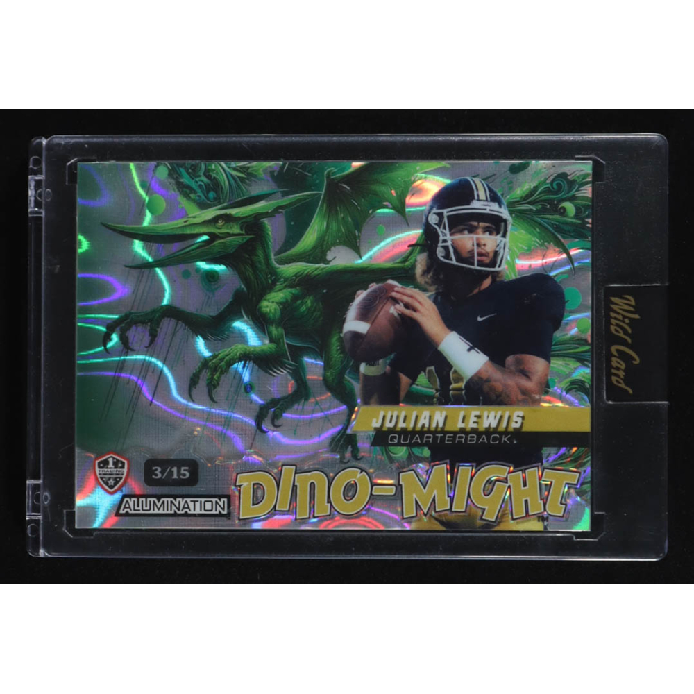 Julian Lewis 2024 Wild Card Alumination Dino-Might Silver Lava #DMPTE1JL RC #3/15 at PristineAuction.com