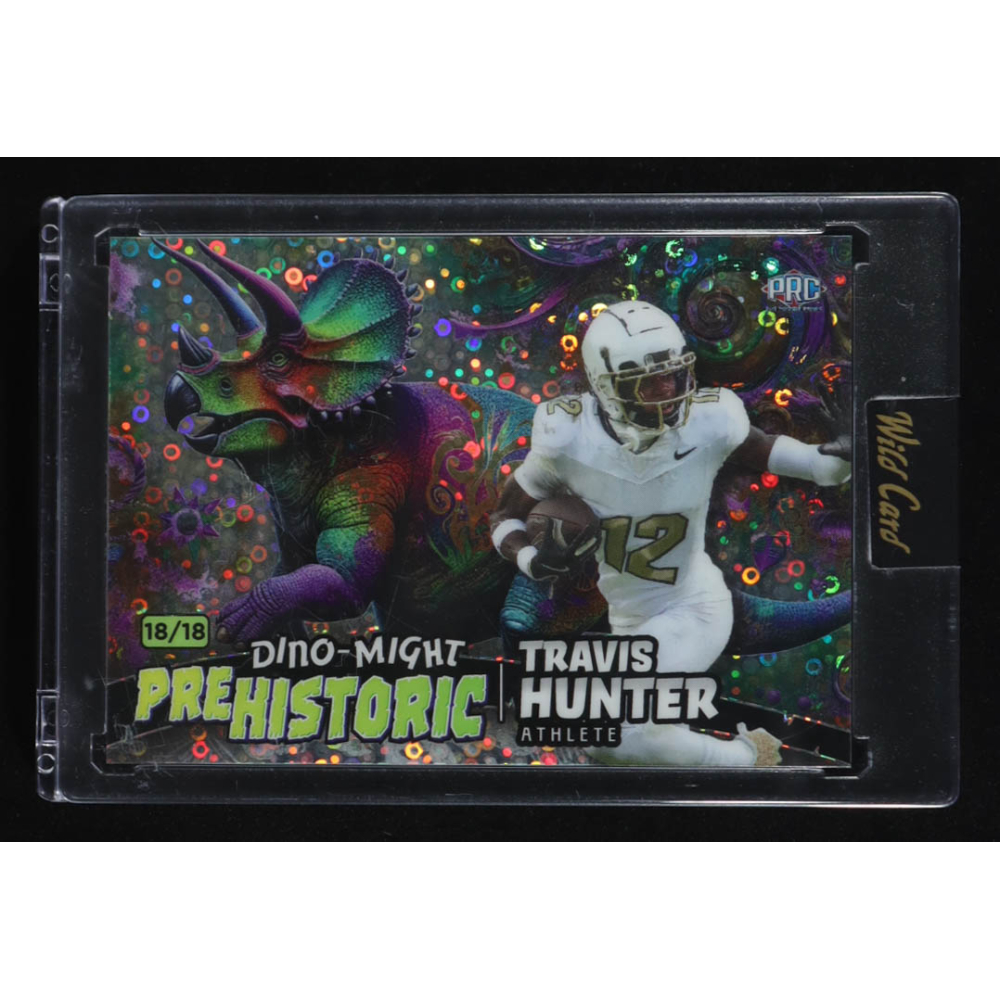 Travis Hunter 2024 Wild Card Alumination Dino-Might Disco #PHTRI1TH RC #18/18 at PristineAuction.com