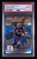 Lionel Messi 2024-25 Finest UEFA Club Competitions Prized Footballers Fusion Variations Blue Gold #PFF1 (PSA 10) at PristineAuction.com