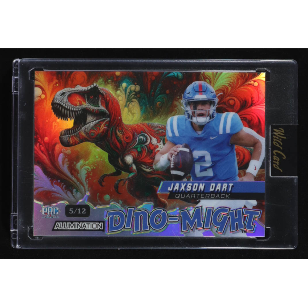 Jaxson Dart 2024 Wild Card Alumination Dino-Might Orange #DMTRX1JD RC #5/12 at PristineAuction.com