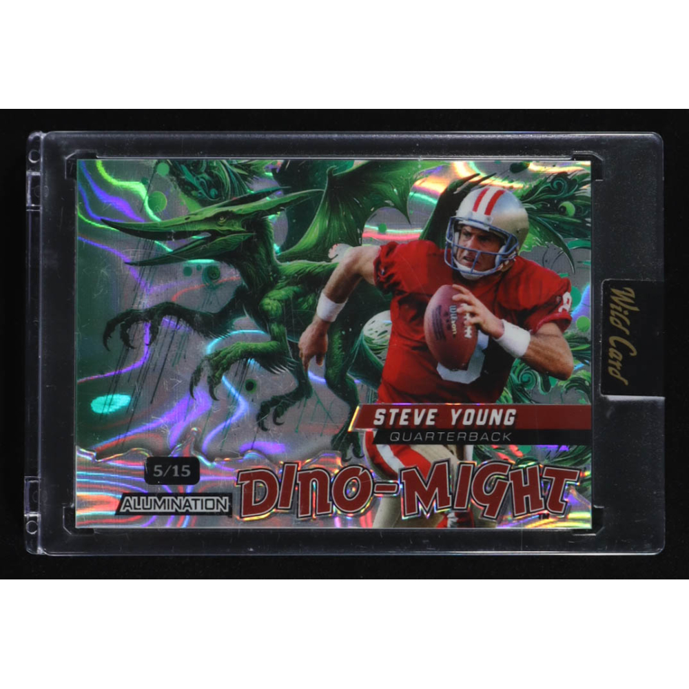 Steve Young 2024 Wild Card Alumination Dino-Might Lava #DMPTE1SY #5/15 at PristineAuction.com