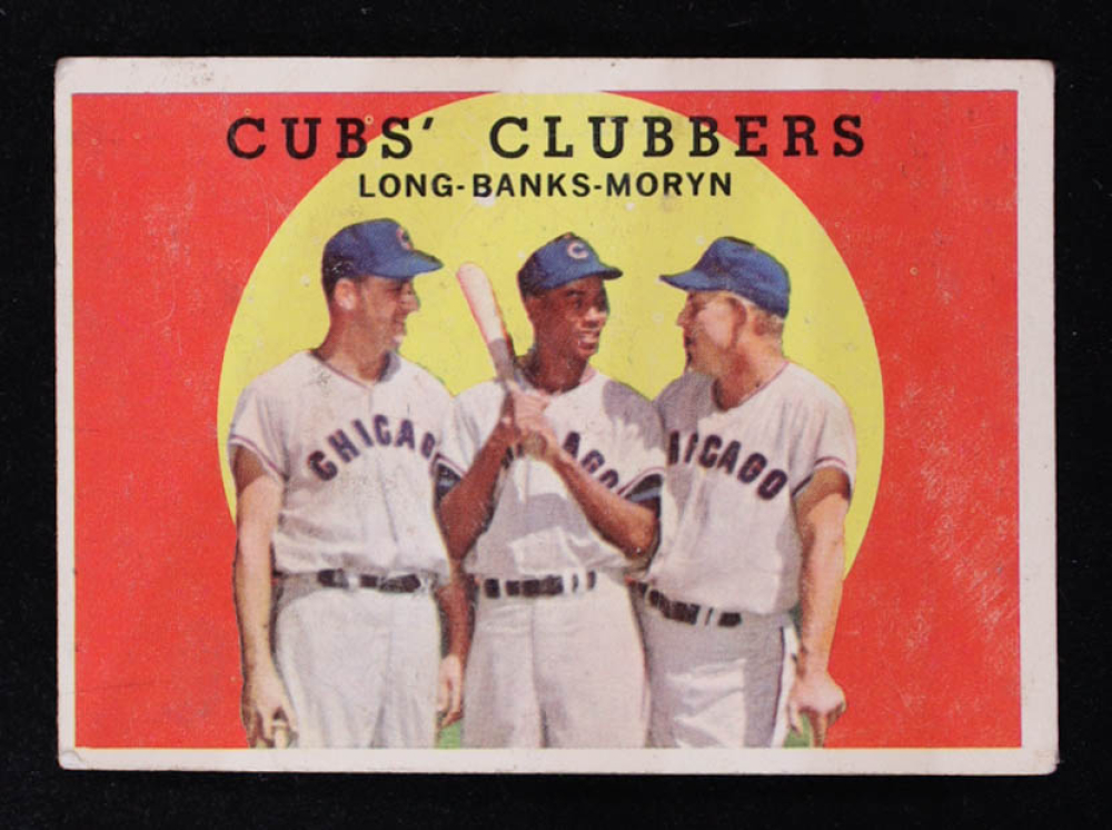 Dale Long / Ernie Banks / Walt Moryn 1959 Topps #147 Cubs Clubbers