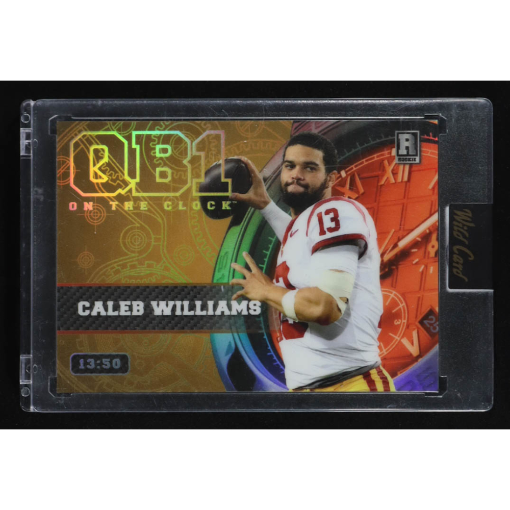 Caleb Williams 2023 Wild Card QB1 On the Clock Gold #OCWCW1 RC #13/50 at PristineAuction.com
