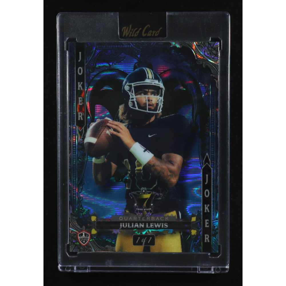 Julian Lewis 2024 Wild Card 7 Card Studs Joker Blue Wave #YJWJL RC #1/1 at PristineAuction.com