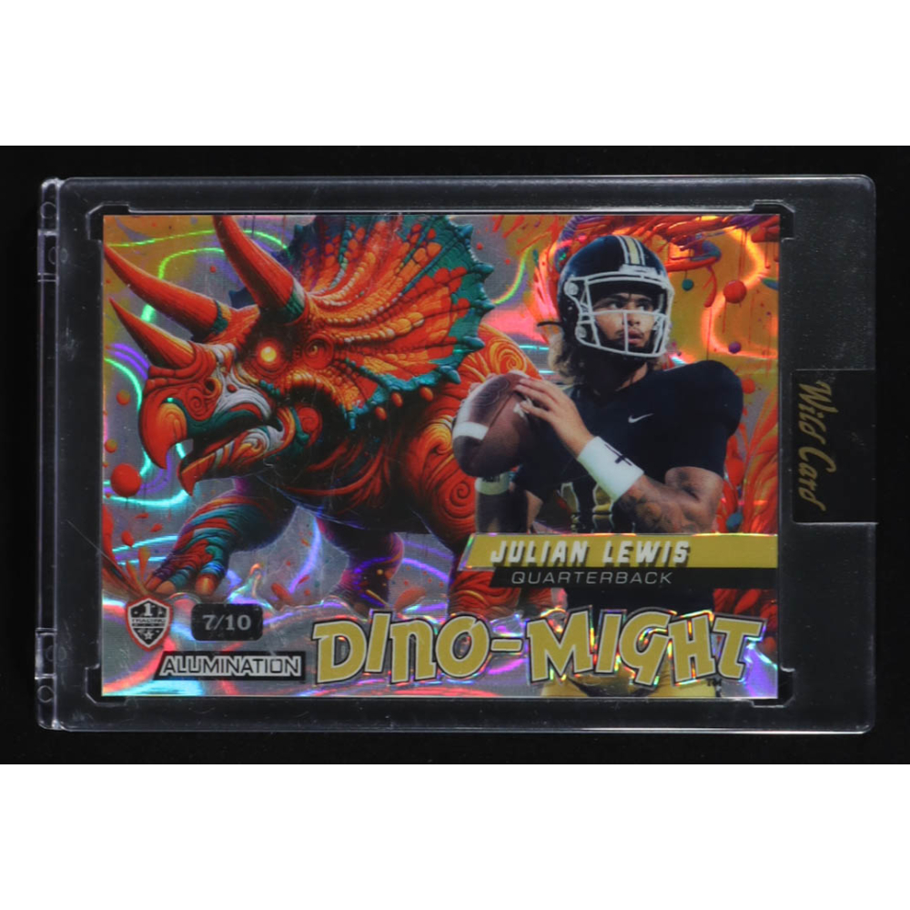 Julian Lewis 2024 Wild Card Alumination Dino-Might Lava #DMTRI1JL RC #7/10 at PristineAuction.com