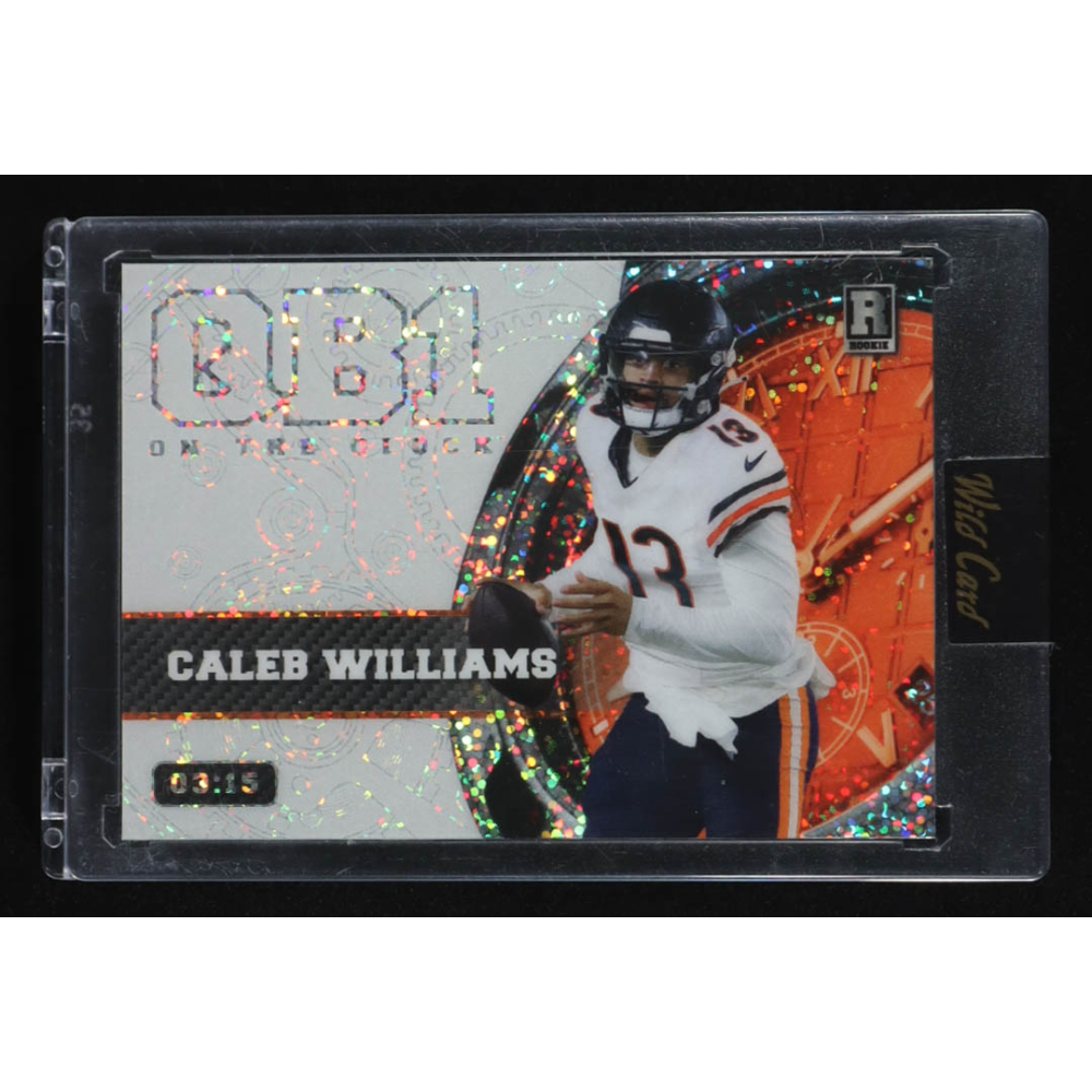 Caleb Williams 2023 Wild Card QB1 On the Clock White Sparkle #OCWCW4 RC #3/15 at PristineAuction.com