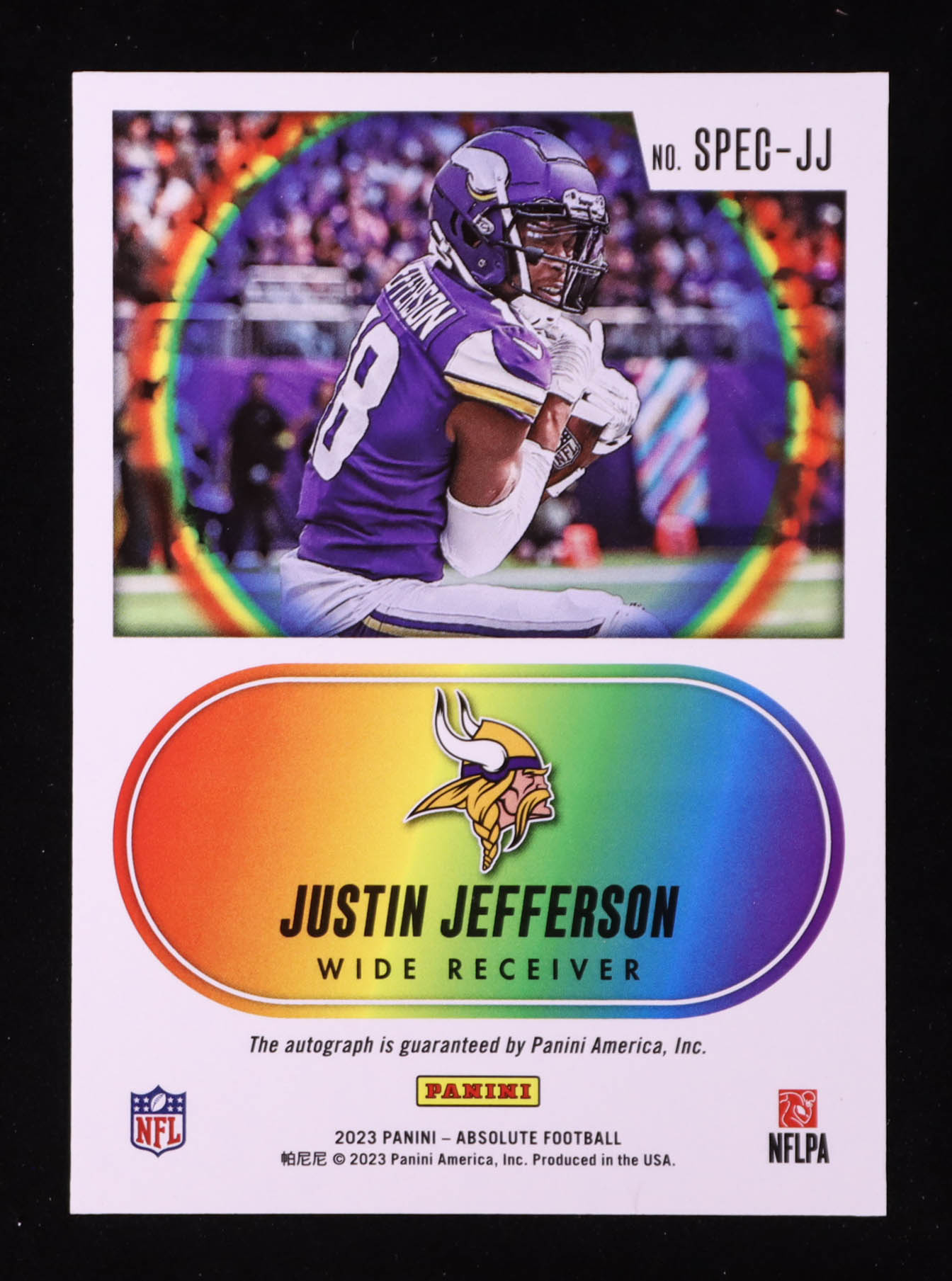 Justin Jefferson 2023 Absolute Spectrum Signatures Blue #1 #31/35 at PristineAuction.com Justin Jefferson 2023 Absolute Spectrum Signatures Blue #1 #31/35 at PristineAuction.com