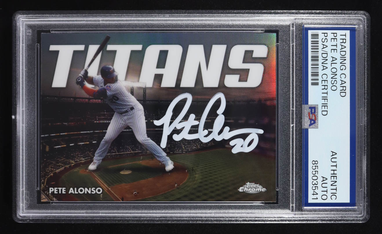 Pete Alonso Signed 2023 Topps Trading Card Auto #CT-13 (PSA | Autograph Grade PSA Authentic) at PristineAuction.com Pete Alonso Signed 2023 Topps Trading Card Auto #CT-13 (PSA | Autograph Grade PSA Authentic) at PristineAuction.com