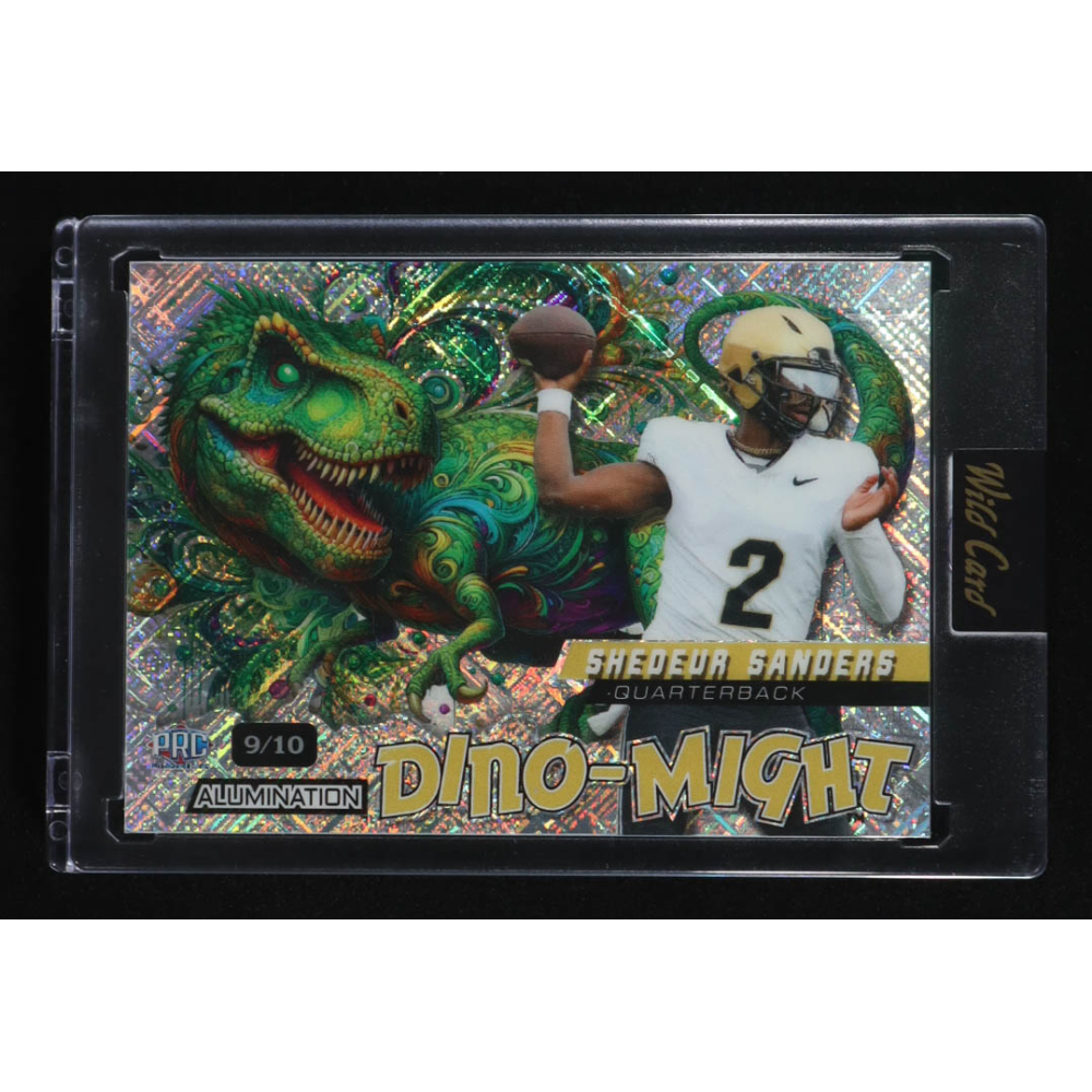Shedeur Sanders 2024 Wild Card Alumination Dino-Might Silver #DMTRX1SS RC #9/10 at PristineAuction.com