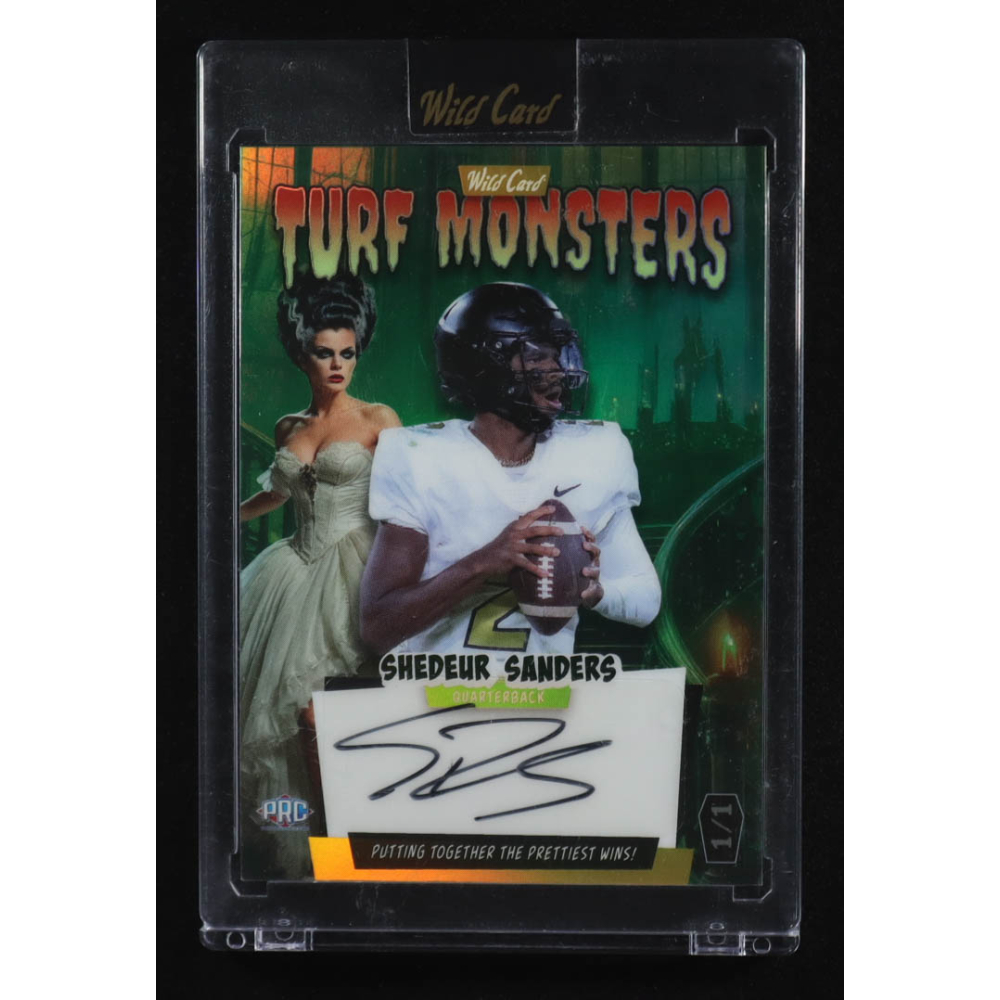 Shedeur Sanders 2024 Wild Card Turf Monsters Autographs #ATMWFSS RC #1/1 at PristineAuction.com