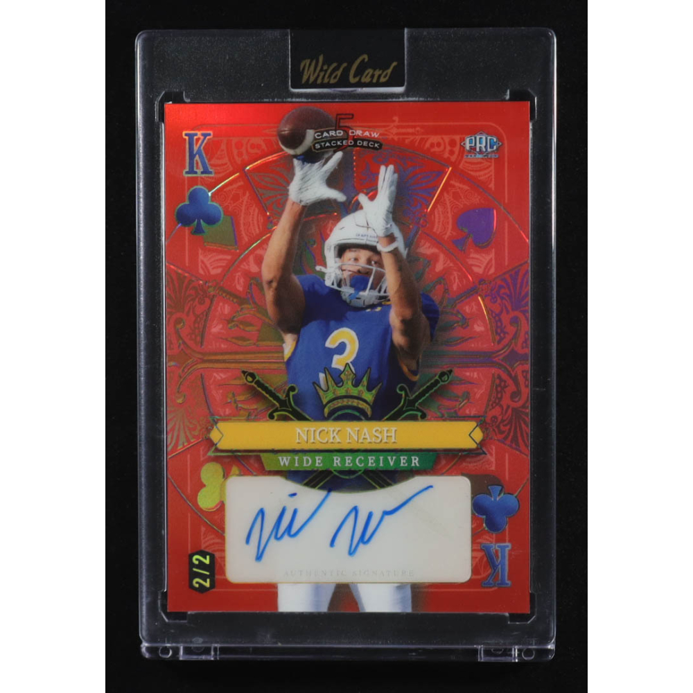 Nick Nash 2024 Wild Card 5 Card Draw Stacked Deck Autographs King of Clubs Red #SDHCNNA #2/2 RC at PristineAuction.com