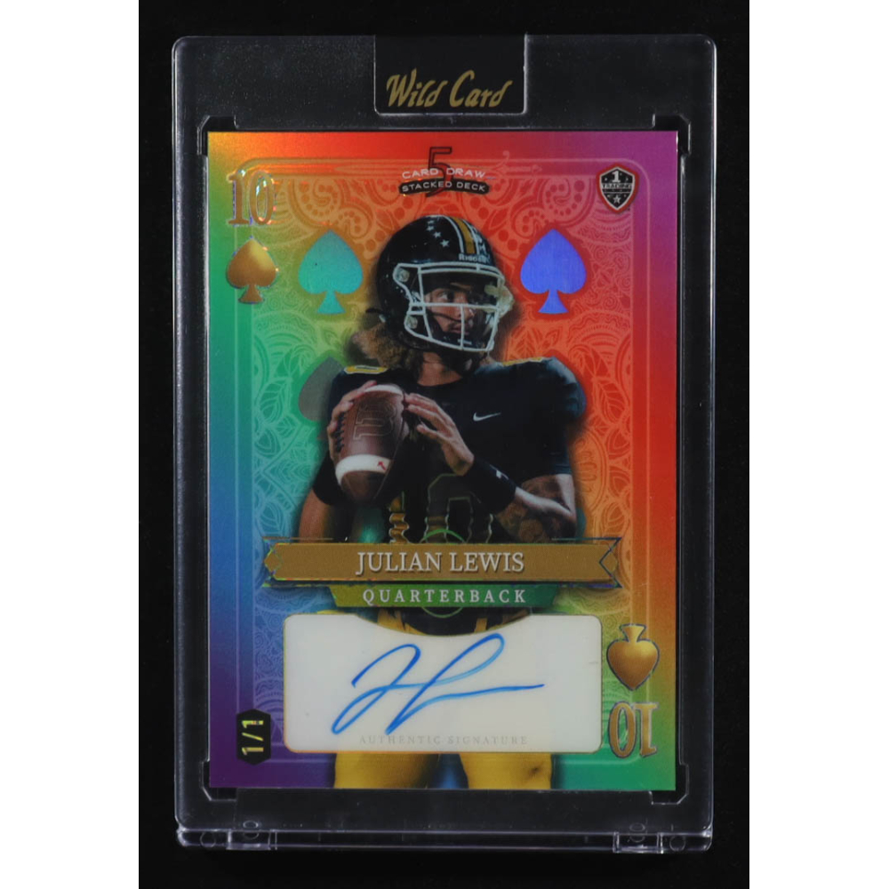 Julian Lewis 2024 Wild Card 5 Card Draw Autograph 10 of Spades Rainbow #SDHSJLA #1/1 RC at PristineAuction.com Julian Lewis 2024 Wild Card 5 Card Draw Autograph 10 of Spades Rainbow #SDHSJLA #1/1 RC at PristineAuction.com