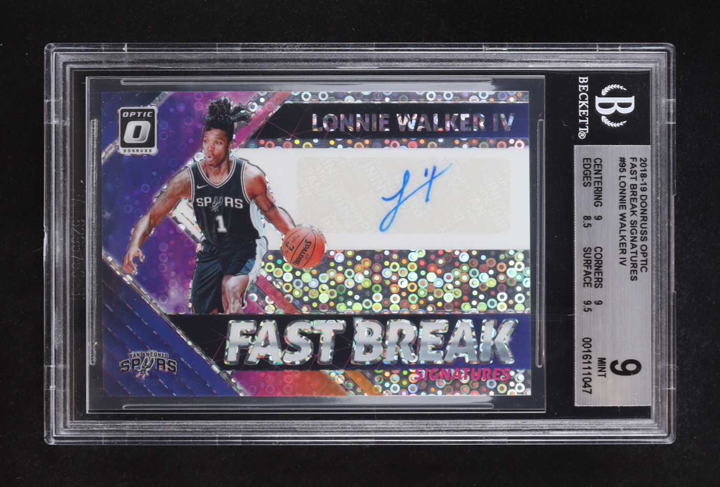 Lonnie Walker IV 2018-19 Donruss Optic Fast Break Signatures #95 RC (BGS 9) at PristineAuction.com Lonnie Walker IV 2018-19 Donruss Optic Fast Break Signatures #95 RC (BGS 9) at PristineAuction.com