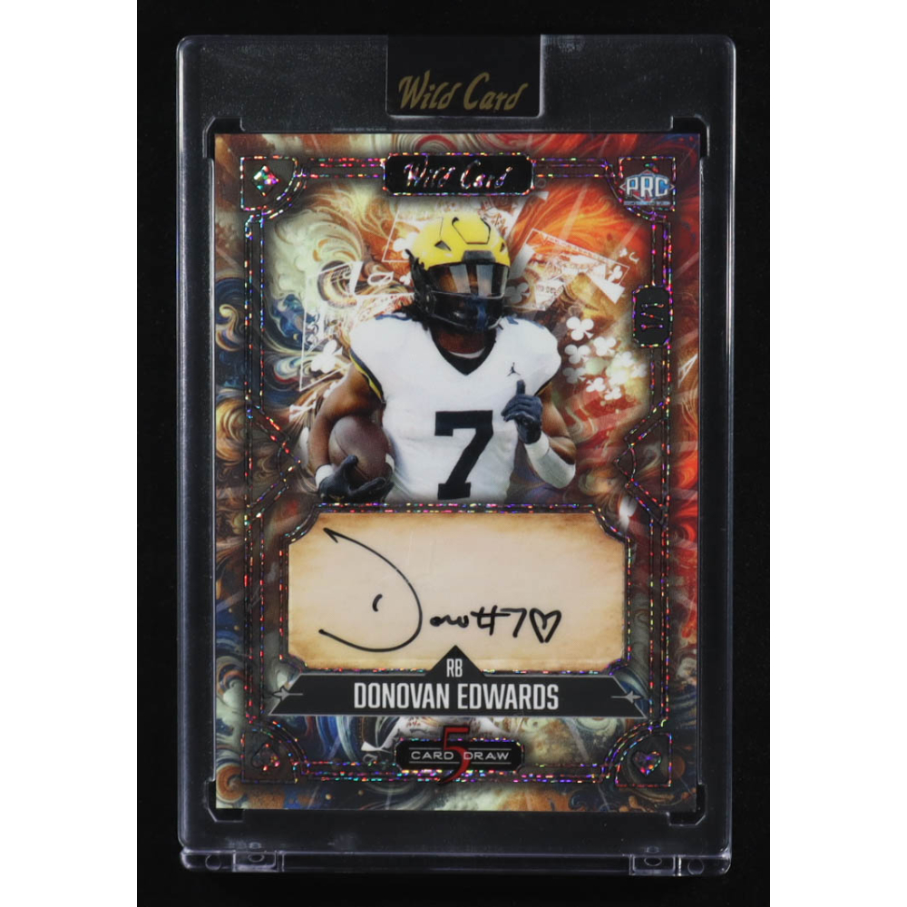 Donovan Edwards 2024 Wild Card 5 Card Draw Autograph Silver #5CDCLADE #1/1 RC at PristineAuction.com