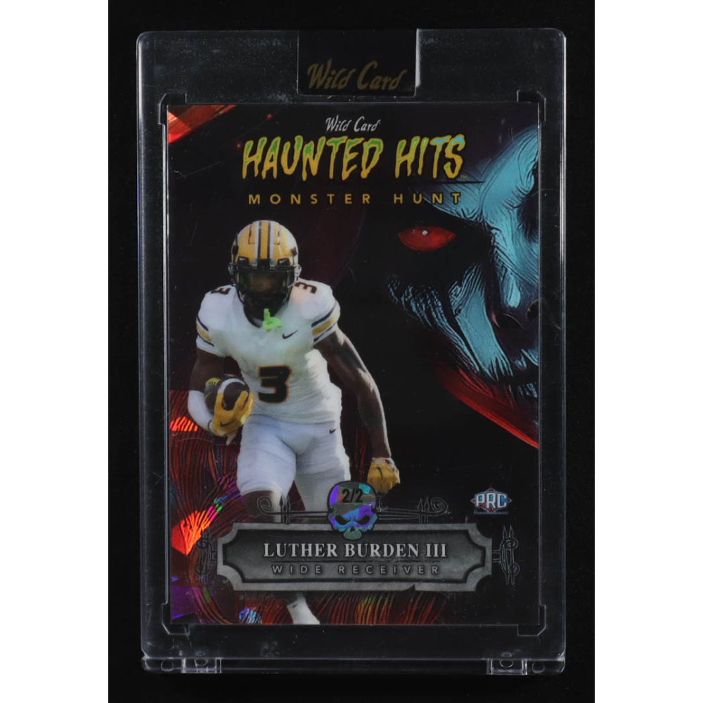 Luther Burden III 2024 Wild Card Haunted Hits Monster Hunt Witch Red Ice #HHWLB #2/2 RC at PristineAuction.com