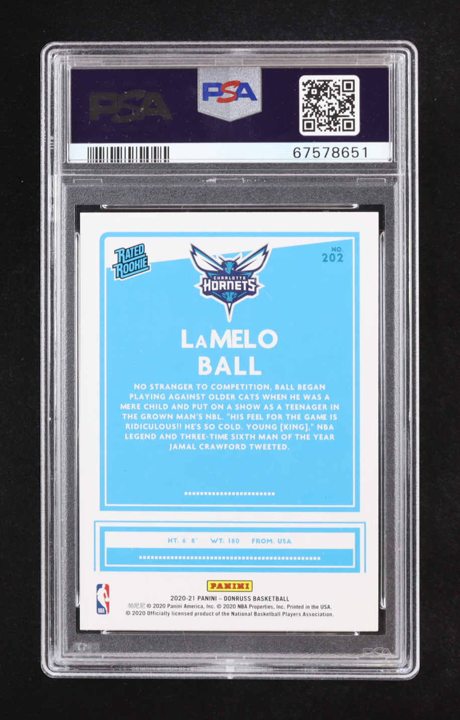 LaMelo Ball 2020-21 Donruss #202 RR RC (PSA 10) at PristineAuction.com LaMelo Ball 2020-21 Donruss #202 RR RC (PSA 10) at PristineAuction.com