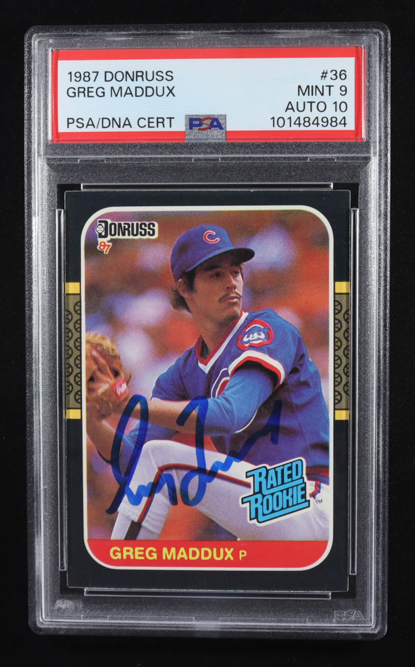 Greg Maddux Signed 1987 Donruss RR #36 RC (PSA 9 | Autograph Grade 10) at PristineAuction.com Greg Maddux Signed 1987 Donruss RR #36 RC (PSA 9 | Autograph Grade 10) at PristineAuction.com
