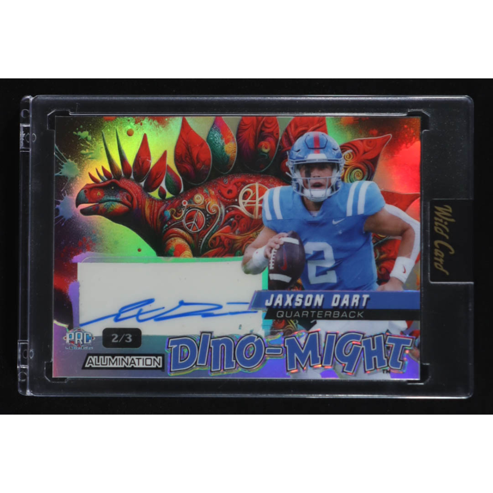 Jaxson Dart 2024 Wild Card Alumination Dino-Might Autographs #DMSTG1JDA RC #2/3 at PristineAuction.com
