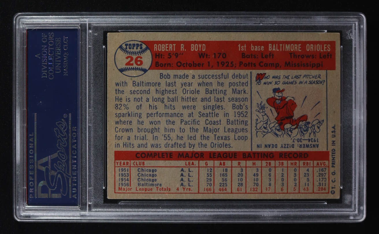 Bob Boyd 1957 Topps #26 (PSA 5) at PristineAuction.com Bob Boyd 1957 Topps #26 (PSA 5) at PristineAuction.com