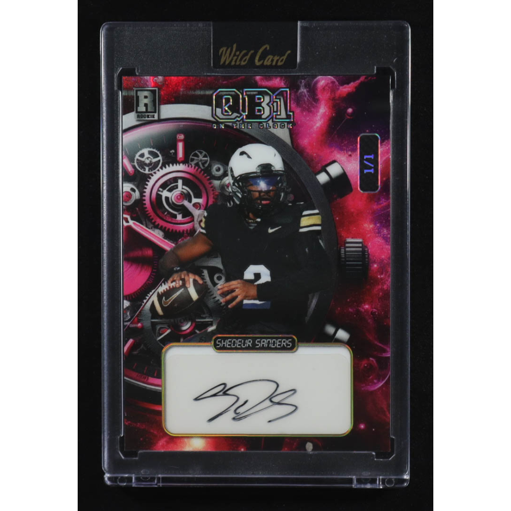 Shedeur Sanders 2024 Wild Card QB1 On the Clock Autographs Pink #OCCPKSS3A #1/1 RC at PristineAuction.com