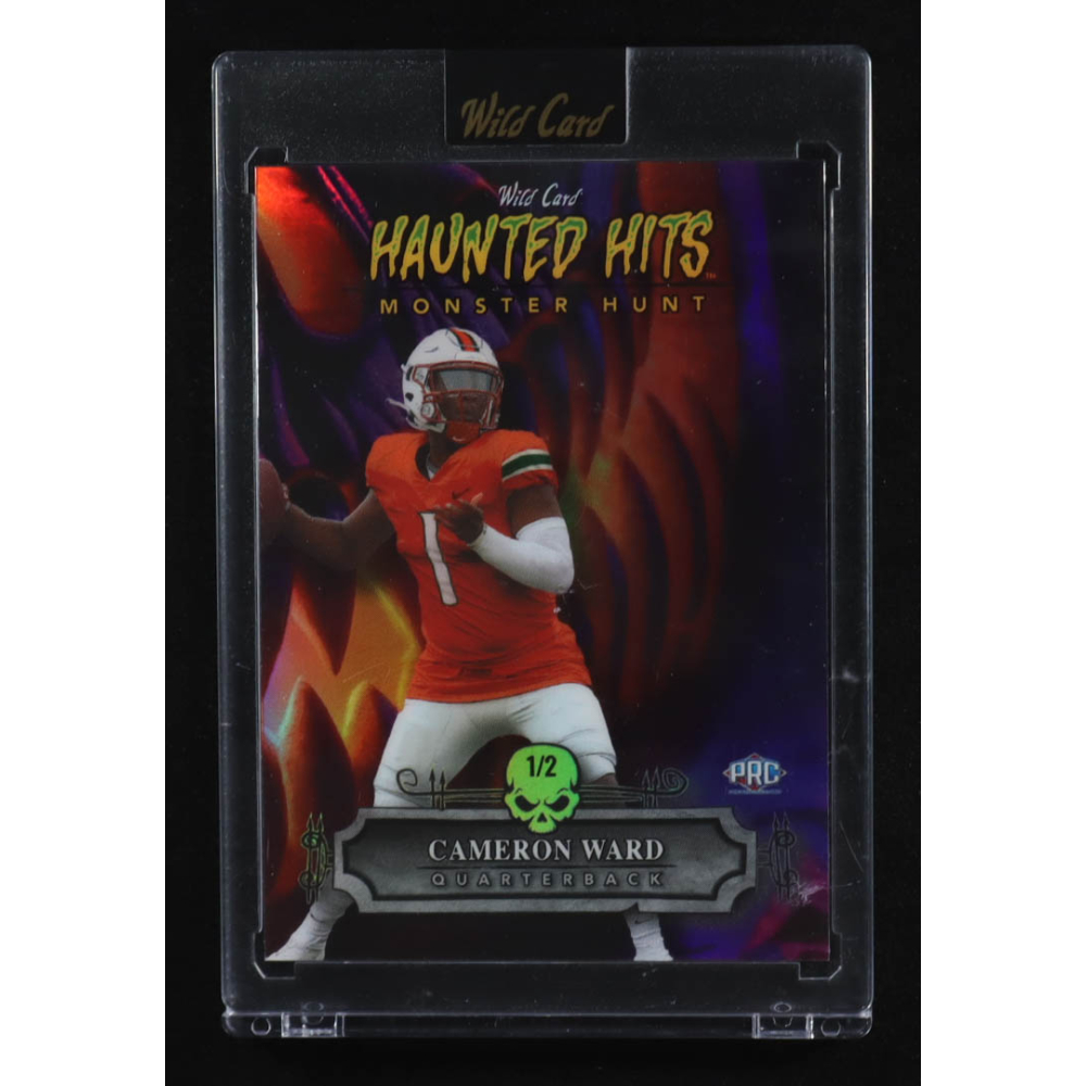 Cam Ward 2024 Wild Card Haunted Hits Monster Hunt Dracula Pumpkin Purple #HHPCW #1/2 at PristineAuction.com