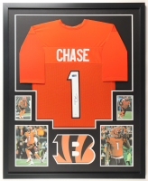 Ja'Marr Chase Signed Bengals Custom Framed Jersey Display (JSA) at PristineAuction.com
