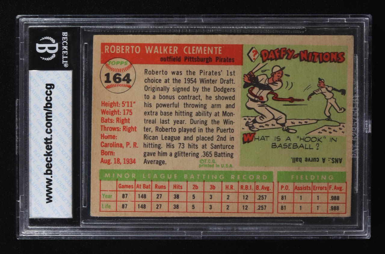 Roberto Clemente 1955 Topps #164 RC (BCCG 7) at PristineAuction.com Roberto Clemente 1955 Topps #164 RC (BCCG 7) at PristineAuction.com