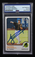 Jackson Merrill Signed 2022 Topps Heritage Minors #14 RC (PSA | Auto Grade PSA Authentic) at PristineAuction.com