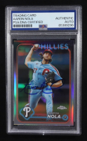 Aaron Nola Signed 2024 Topps Chrome #262 (PSA) at PristineAuction.com