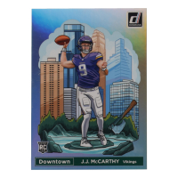 J. J. McCarthy 2024 Panini Donruss Football Oversized Downtown Jumbo #11 RC at PristineAuction.com