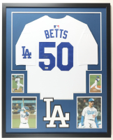Mookie Betts Signed Dodgers Custom Framed Jersey Display (Beckett) at PristineAuction.com