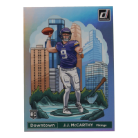 J. J. McCarthy 2024 Panini Donruss Football Oversized Downtown Jumbo #11 RC at PristineAuction.com