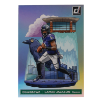 Lamar Jackson 2024 Panini Donruss Football Oversized Downtown Jumbo #1 at PristineAuction.com