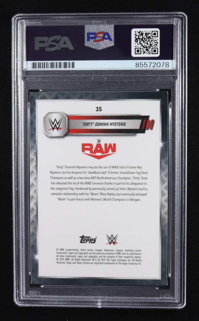 Dominik Mysterio Signed 2025 Topps Chrome Raw #35 (PSA) at PristineAuction.com Dominik Mysterio Signed 2025 Topps Chrome Raw #35 (PSA) at PristineAuction.com