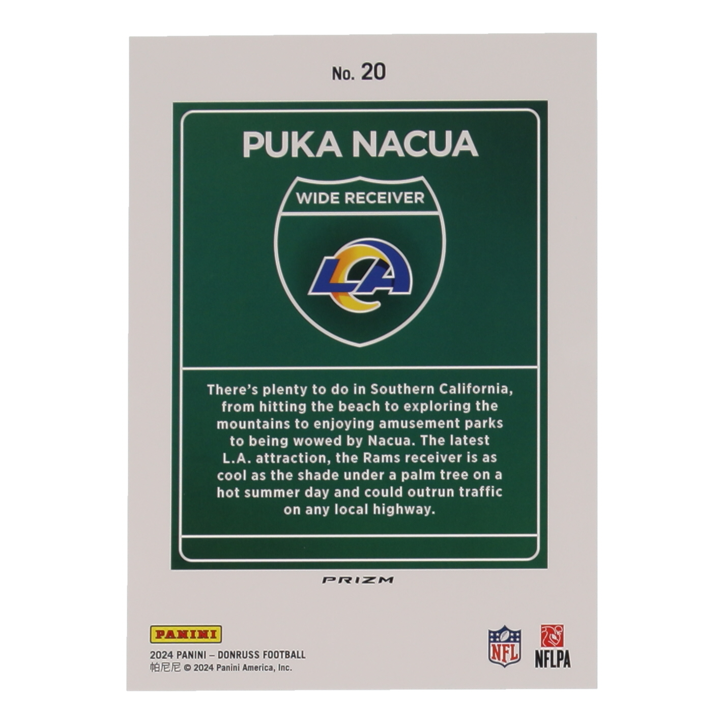Puka Nacua 2024 Panini Donruss Football Oversized Downtown Jumbo #20 at PristineAuction.com Puka Nacua 2024 Panini Donruss Football Oversized Downtown Jumbo #20 at PristineAuction.com