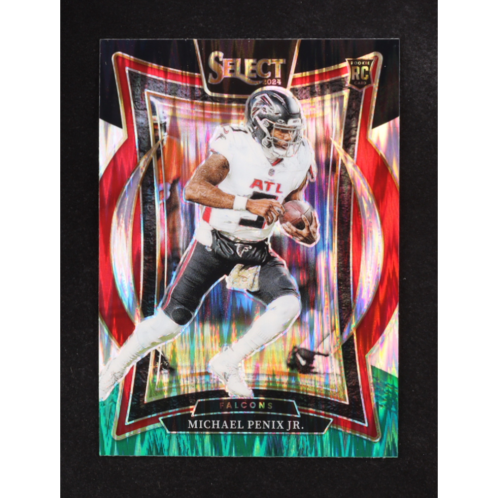 Michael Penix Jr. 2024 Select Prizm Black and Green Shock #80 RC at PristineAuction.com
