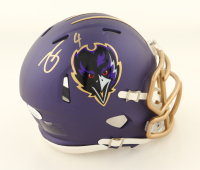 Zay Flowers Signed Ravens Alternate Speed Mini Helmet (JSA) at PristineAuction.com