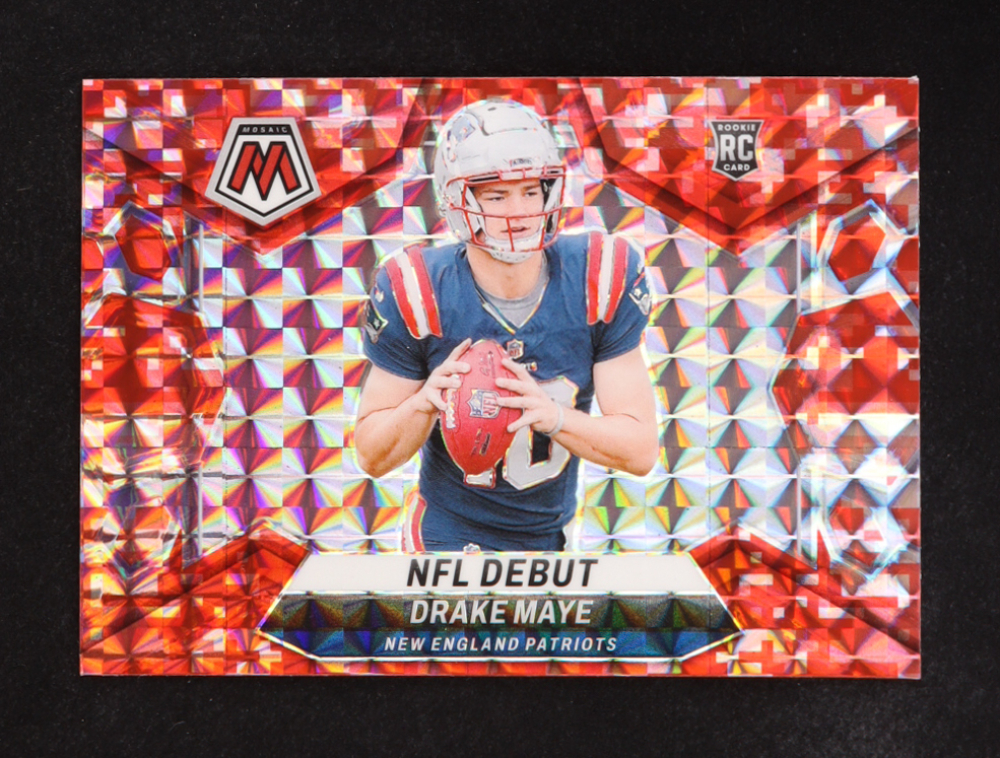 Drake Maye 2024 Panini Mosaic Mosaic Camo Red #273 DEB RC