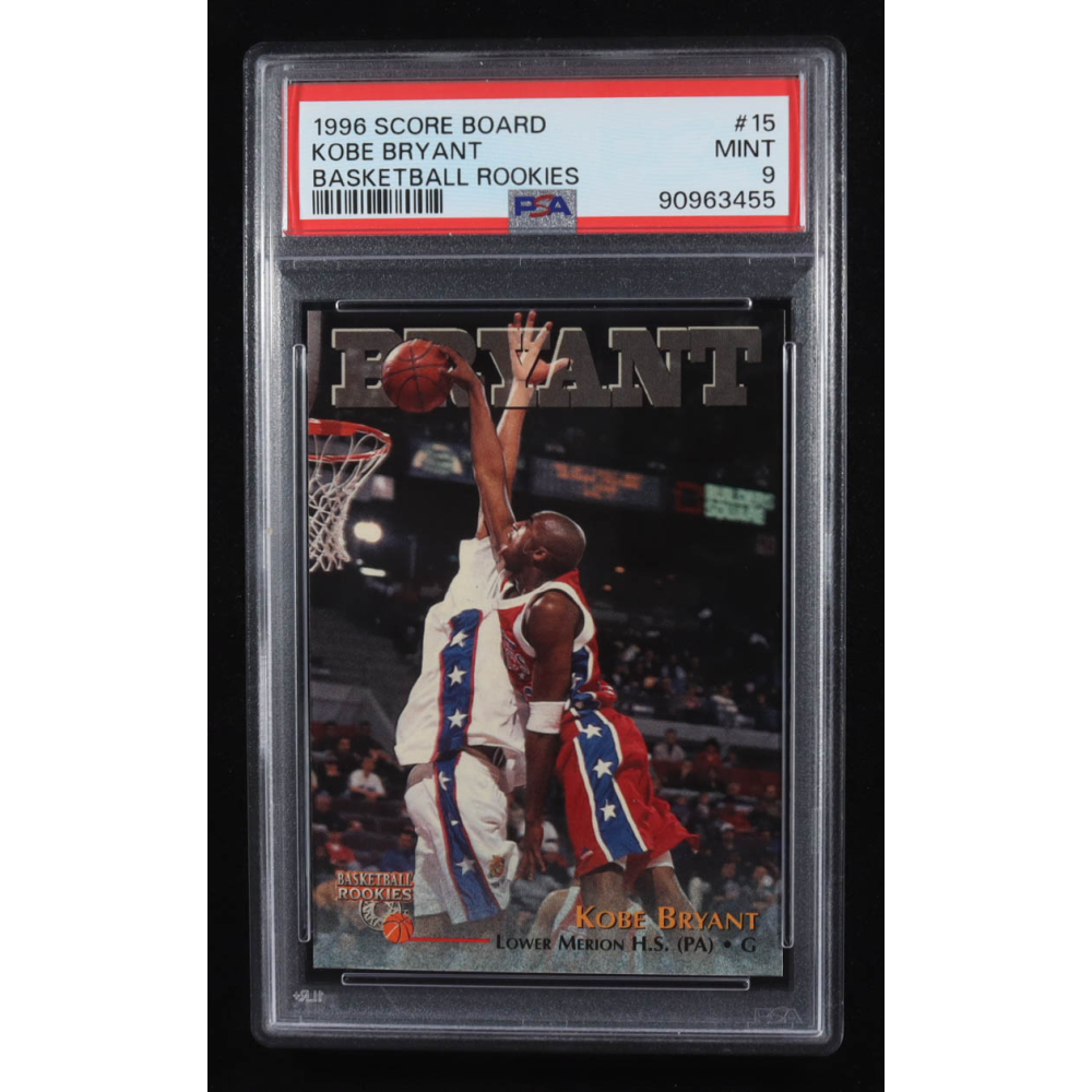 Kobe Bryant 1996 Score Board Rookies #15 RC (PSA 9) at PristineAuction.com Kobe Bryant 1996 Score Board Rookies #15 RC (PSA 9) at PristineAuction.com
