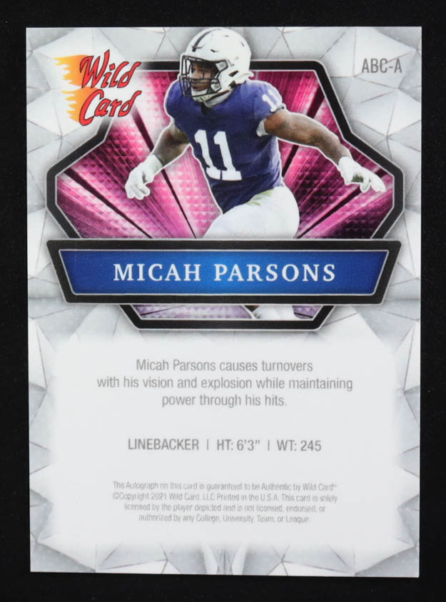 Micah Parsons 2021 Wild Card Alumination Autographs #ABCA RC at PristineAuction.com Micah Parsons 2021 Wild Card Alumination Autographs #ABCA RC at PristineAuction.com