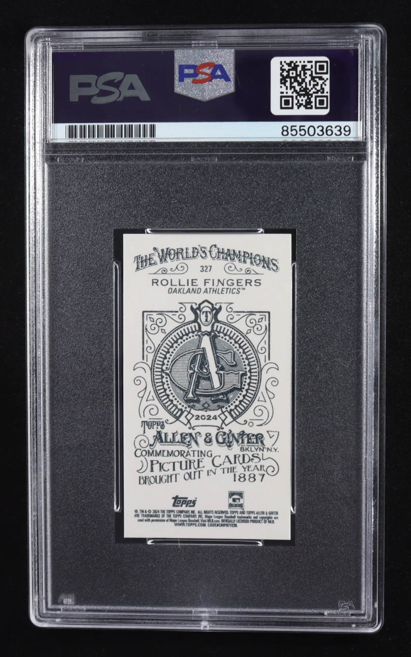 Rollie Fingers Signed 2024 Topps Allen & Ginter #327 (PSA | Autograph Grade PSA Authentic) at PristineAuction.com Rollie Fingers Signed 2024 Topps Allen & Ginter #327 (PSA | Autograph Grade PSA Authentic) at PristineAuction.com