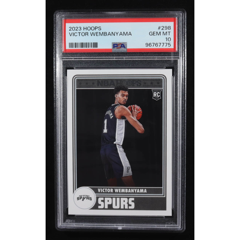 Victor Wembanyama 2023-24 Hoops #298 RC (PSA 10) at PristineAuction.com Victor Wembanyama 2023-24 Hoops #298 RC (PSA 10) at PristineAuction.com