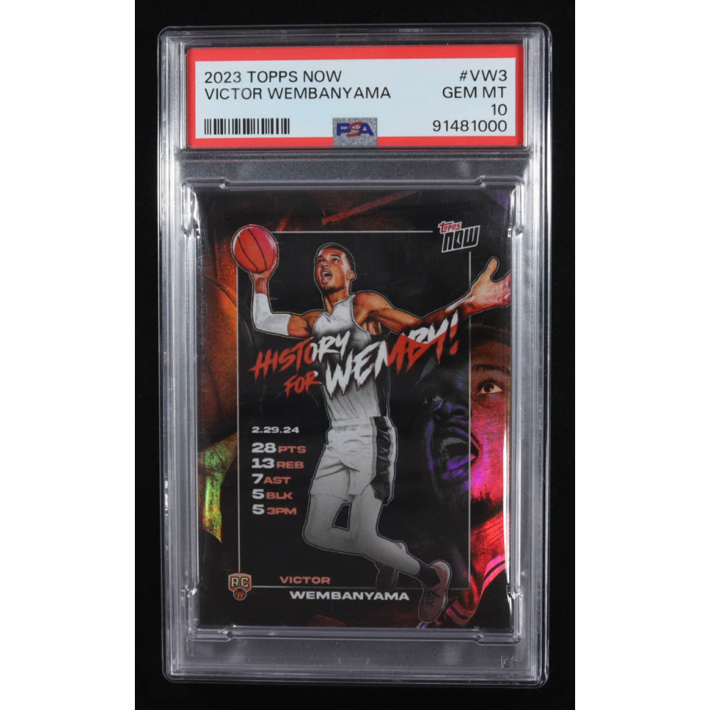 Victor Wembanyama 2023-24 Topps Now Victor Wembanyama #VW3 RC (PSA 10) at PristineAuction.com
