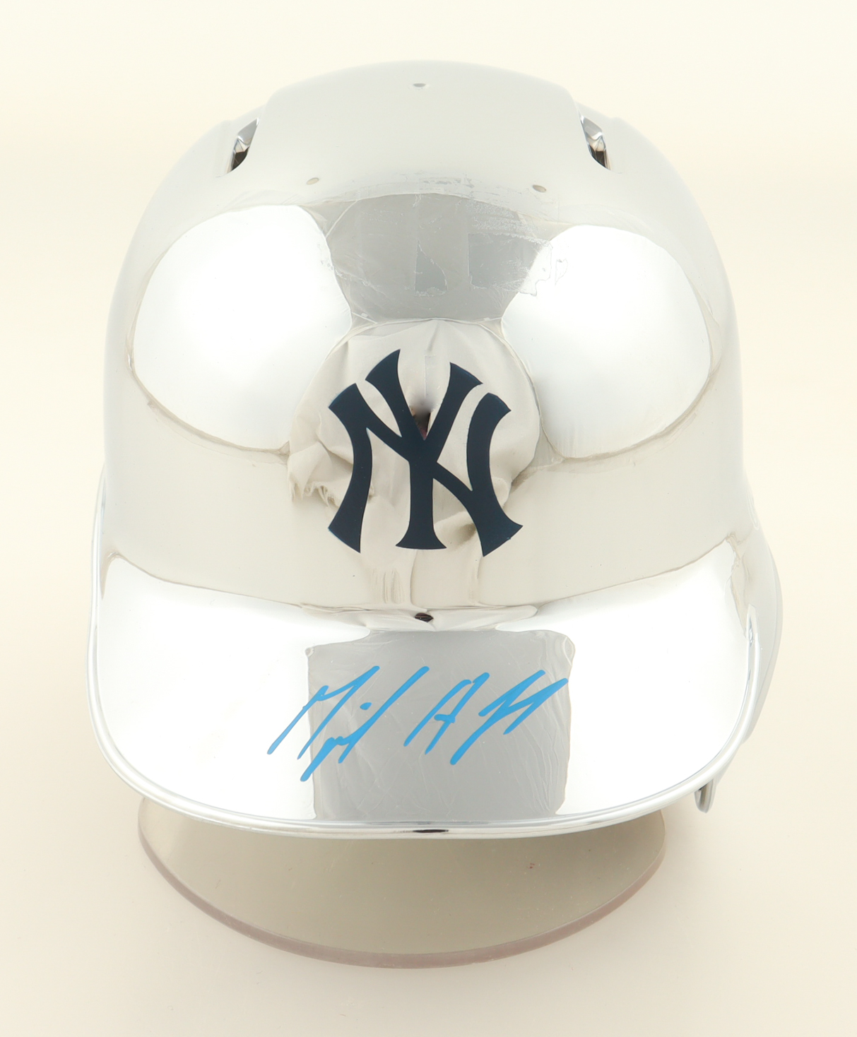 Miguel Andujar Signed Yankees Chrome Mini Batting Helmet (JSA) at PristineAuction.com Miguel Andujar Signed Yankees Chrome Mini Batting Helmet (JSA) at PristineAuction.com